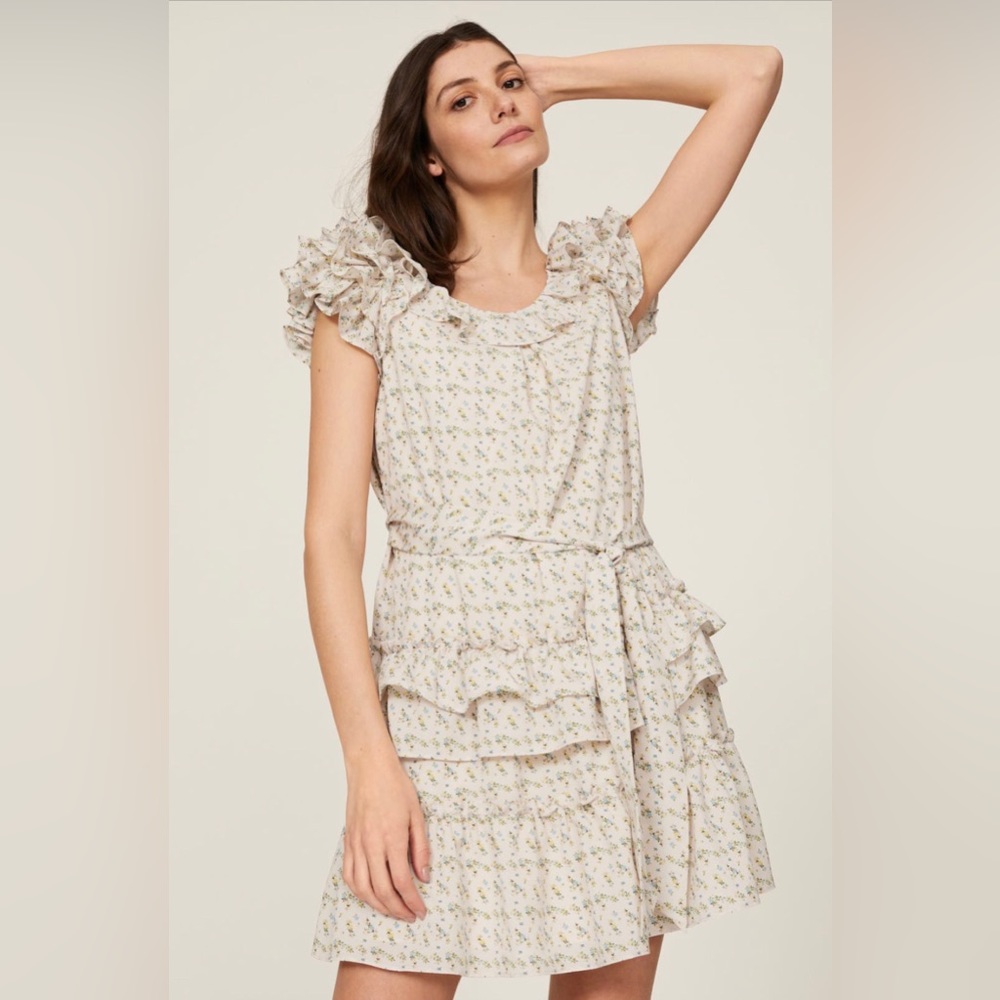 Marissa Webb Collective - Pink Ditsy Ruffle Dress